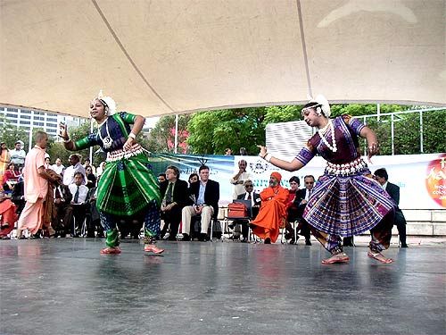 Celebration of the Holi festival at Darling Harbour